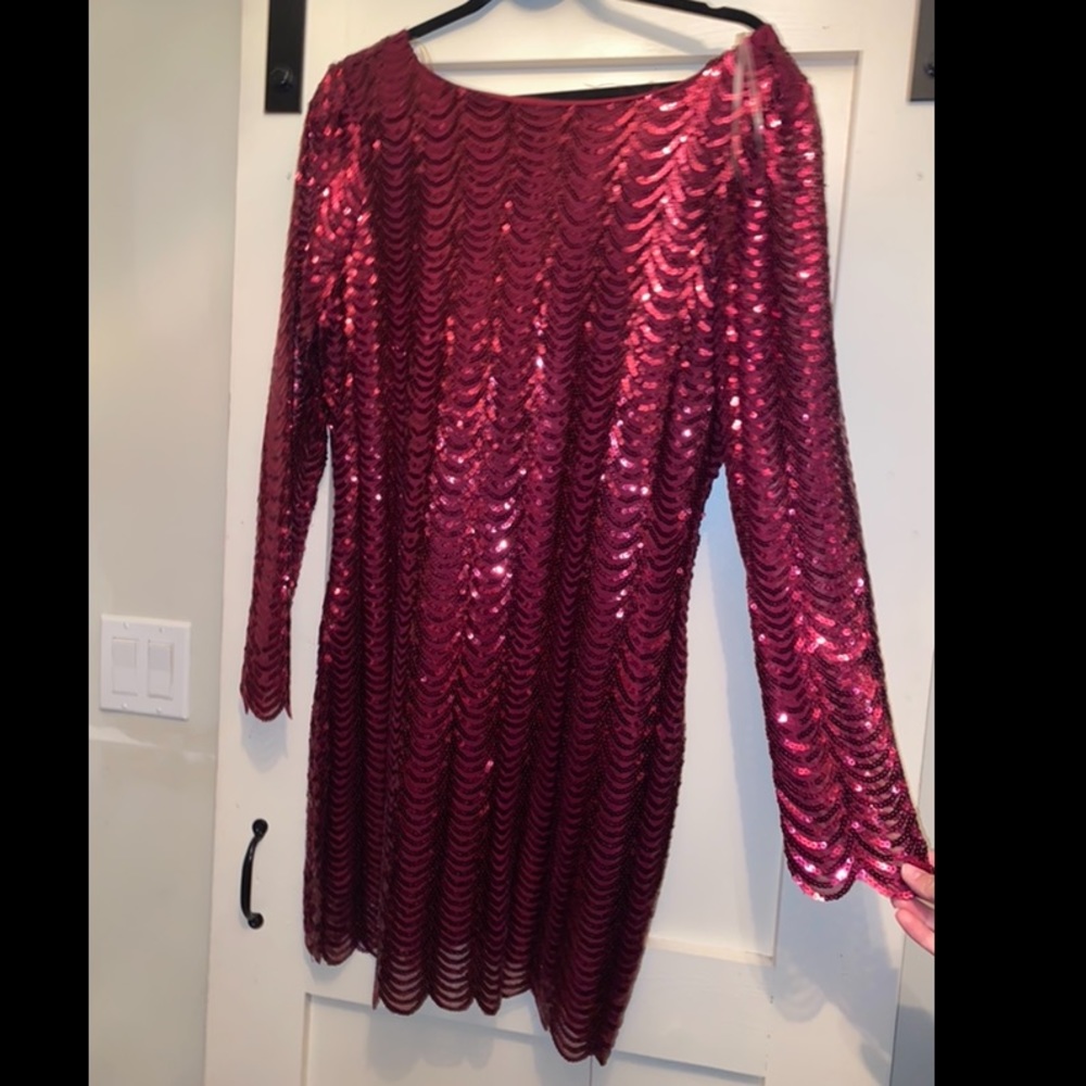Maroon Sequin Dress